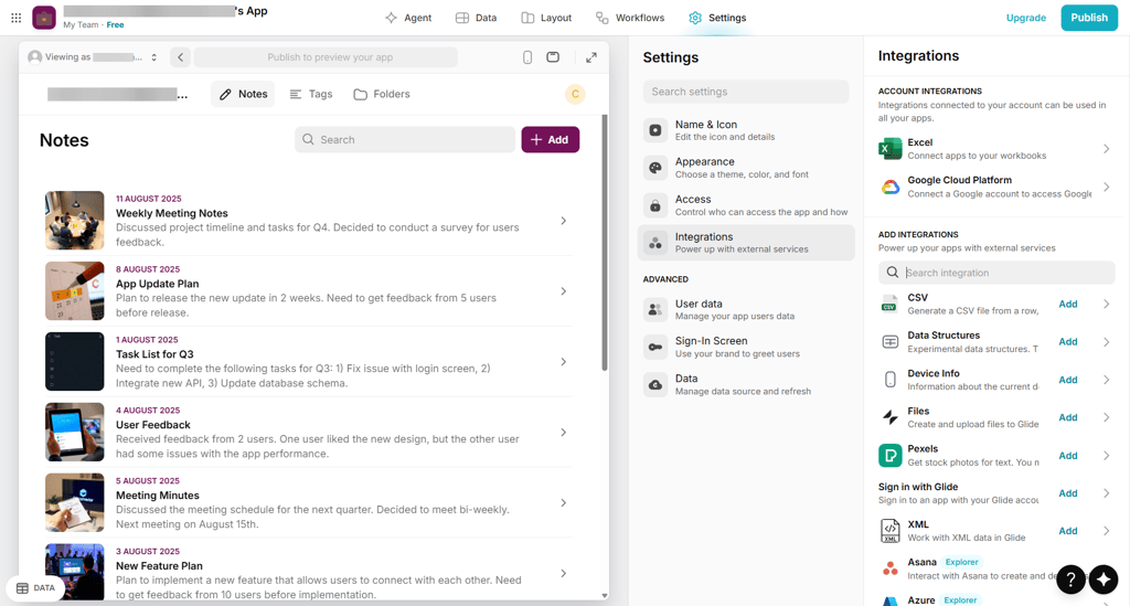 Building a note-taking app while using Glide