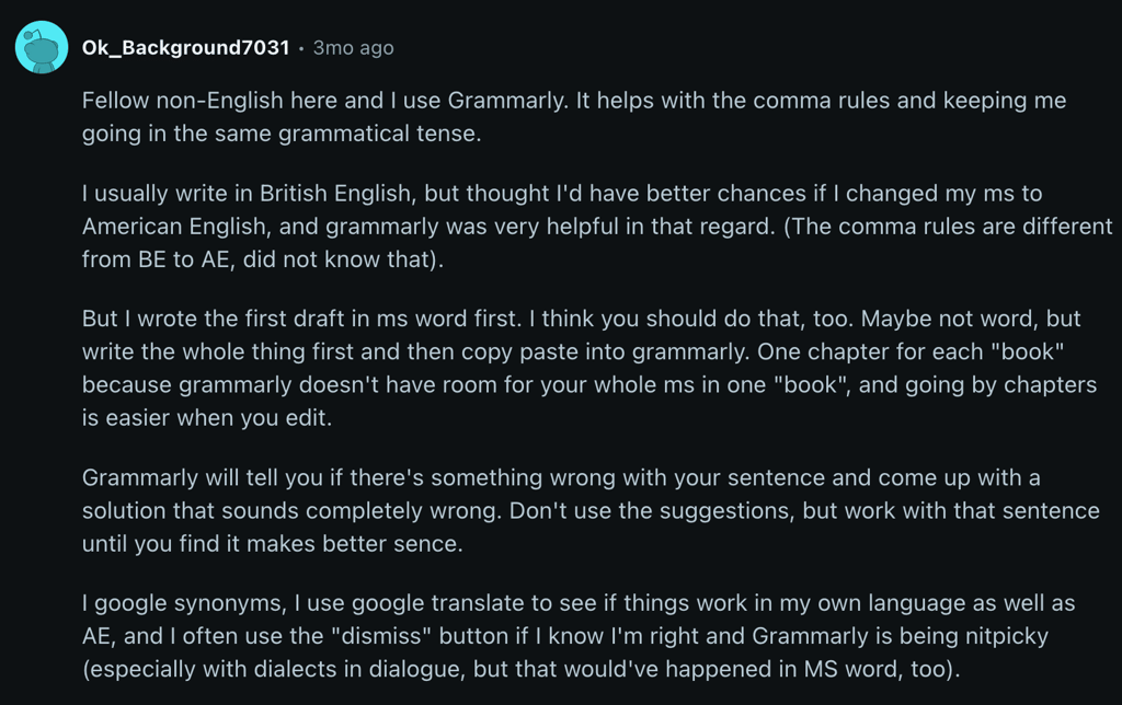 Grammarly-reddit