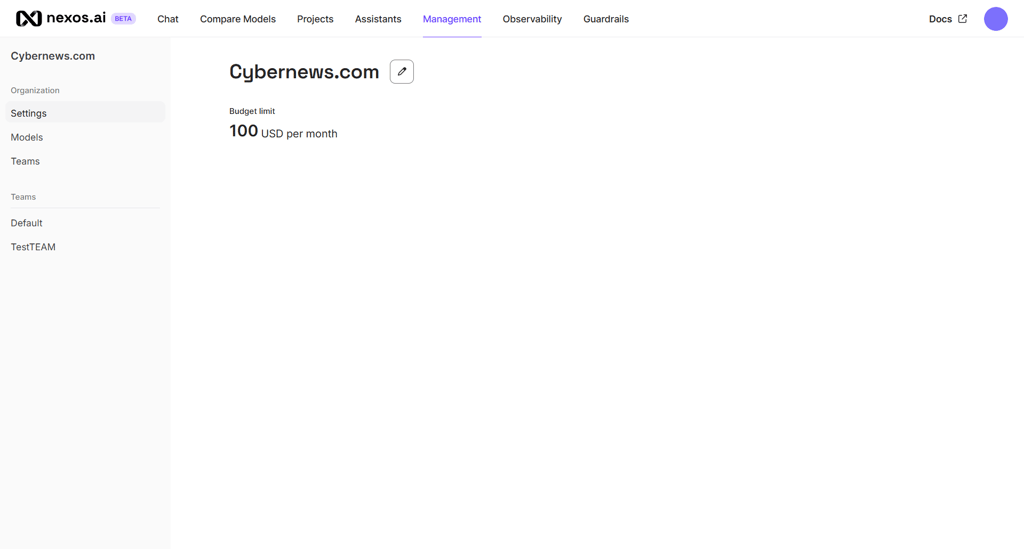nexos workspace management