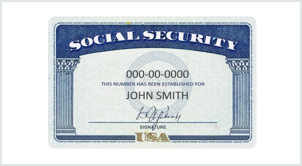 Social Security card example