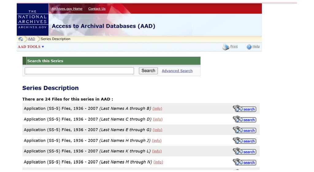 SSA Archival database