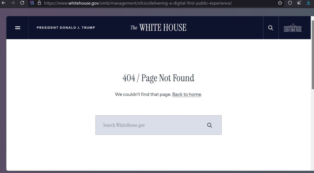 US government website broken link