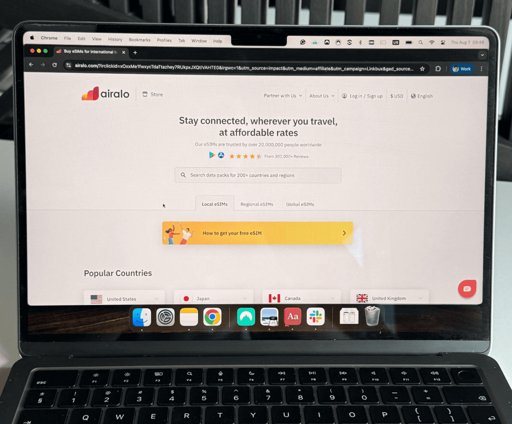 Airalo homepage