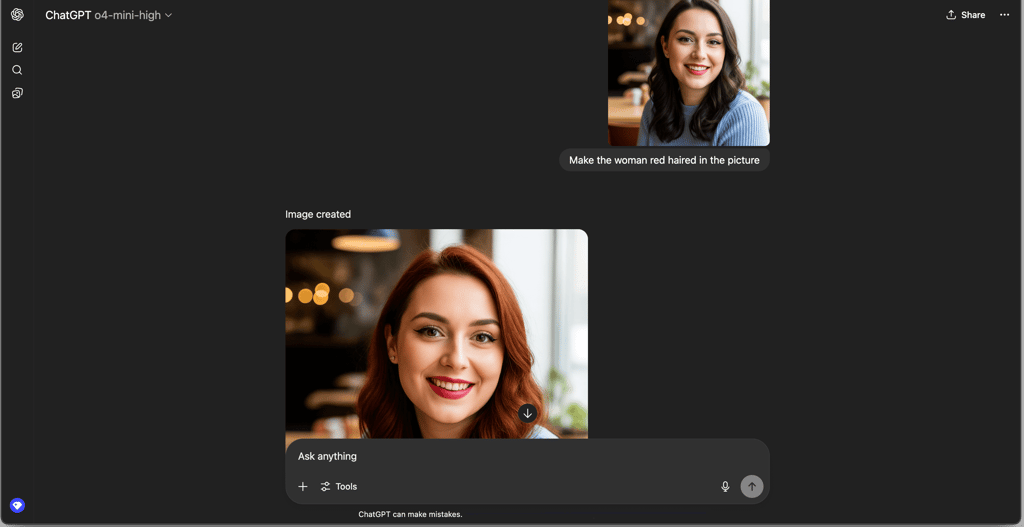 Editing photos with ChatGPT