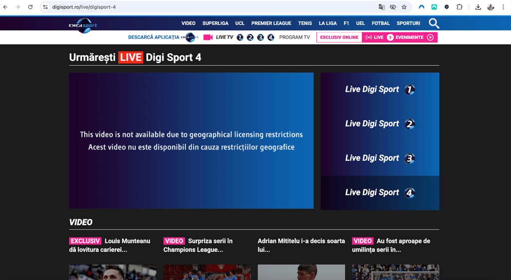 digisport 4 error message