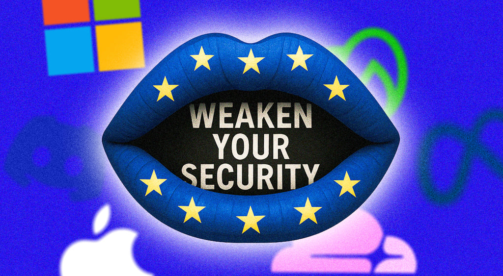 eu flag lips weaken your security microsoft meta discord logo