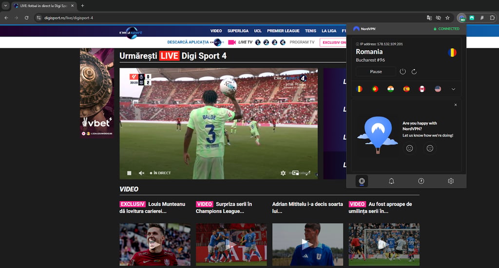 gigi sport with nordvpn