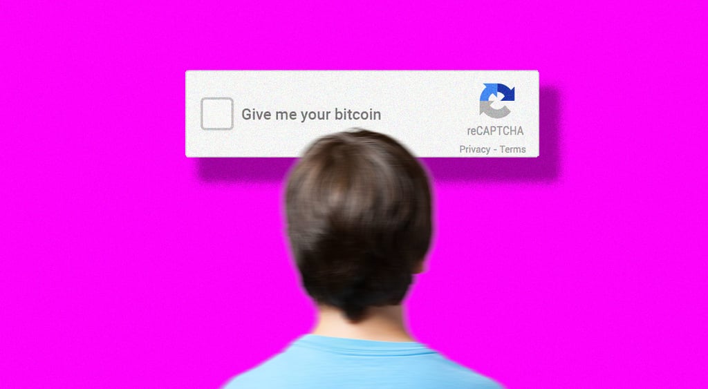 give me your bitcoin captcha window