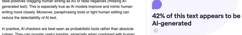 Grammarly 100% AI-written text test results