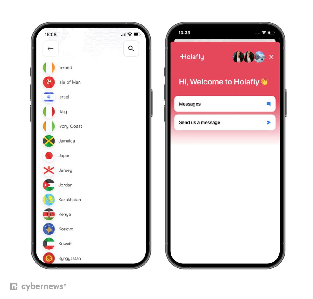 Holafly Japan mobile interface