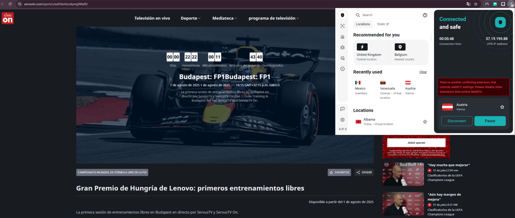 gp hungary f1 with surfshark vpn