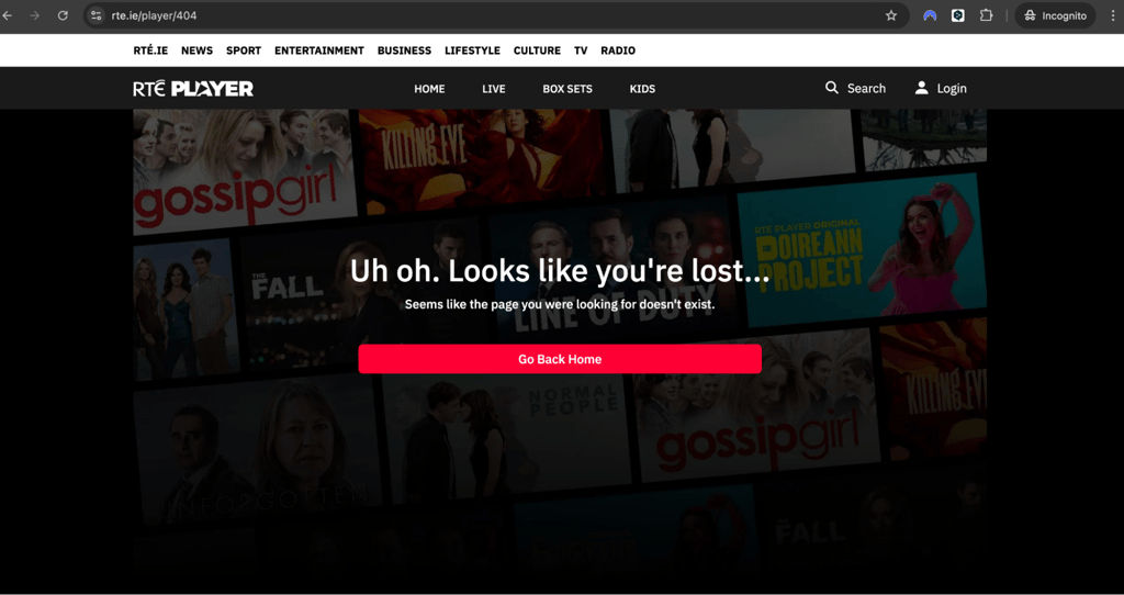 RTE 2 geoblocked