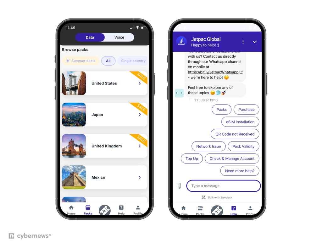 Using Jetpac eSIM while traveling abroad