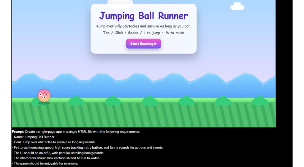 GPT-5 Jumping Ball app