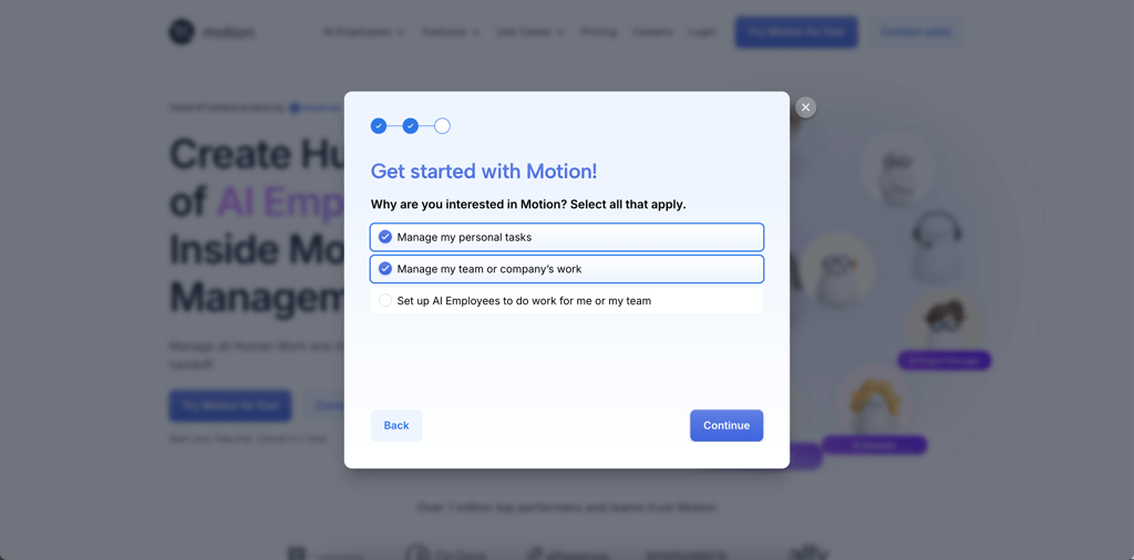 motion signup step 1