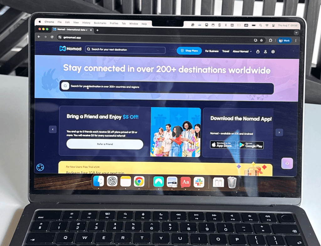 Nomad homepage interface