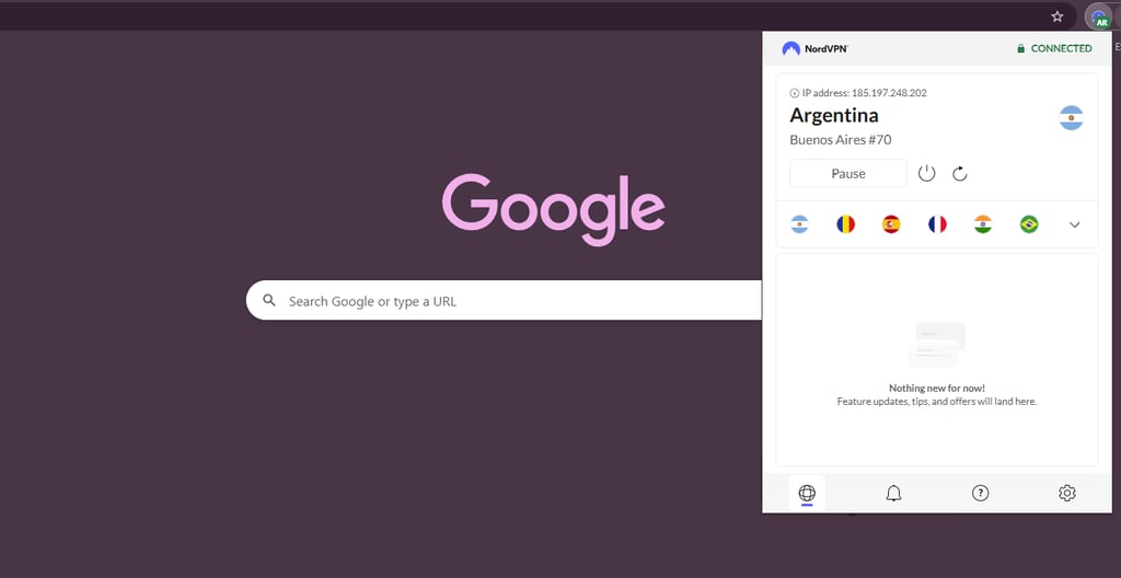 nord vpn choose country es