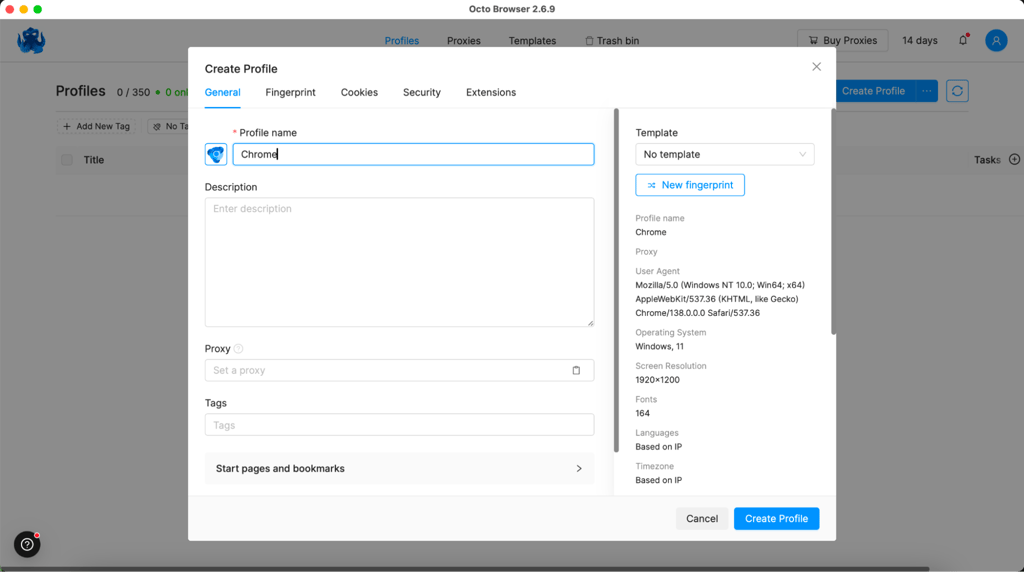 Octo's user-friendly profile creation