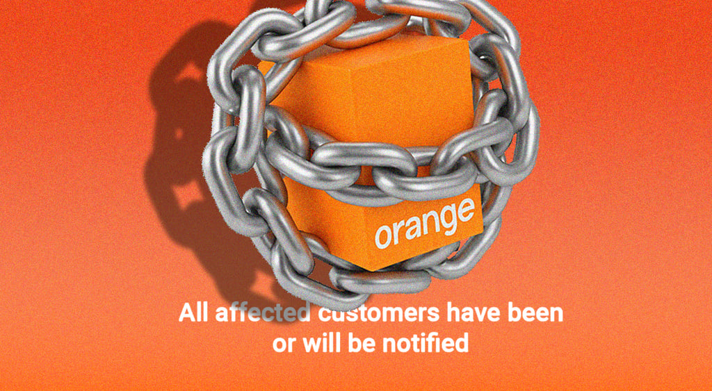 orange logo chained customers notified