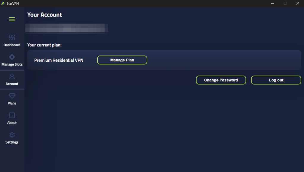 starvpn account settings