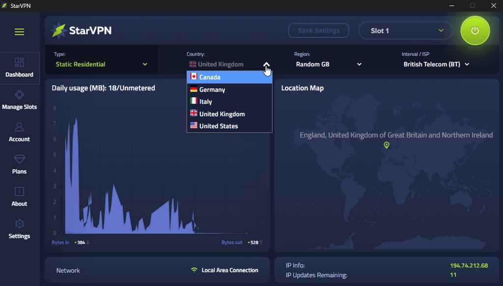 starvpn residential op locations