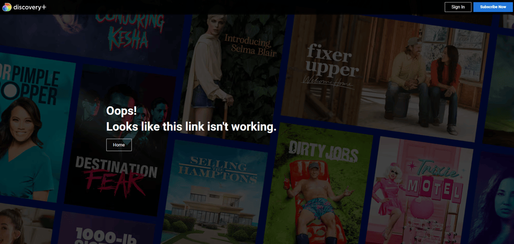 TNT Sports error message on discovery+