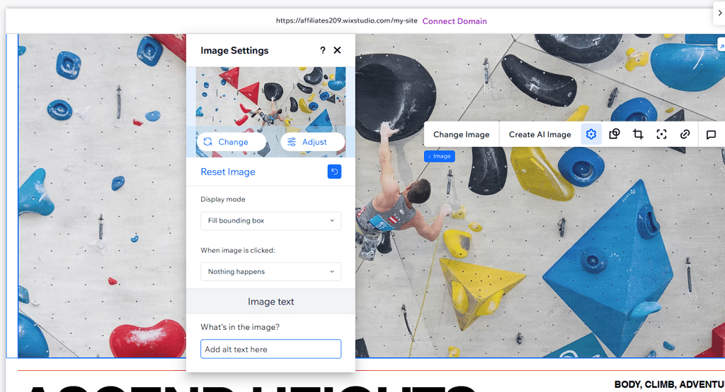 image alt tag editing on Wix