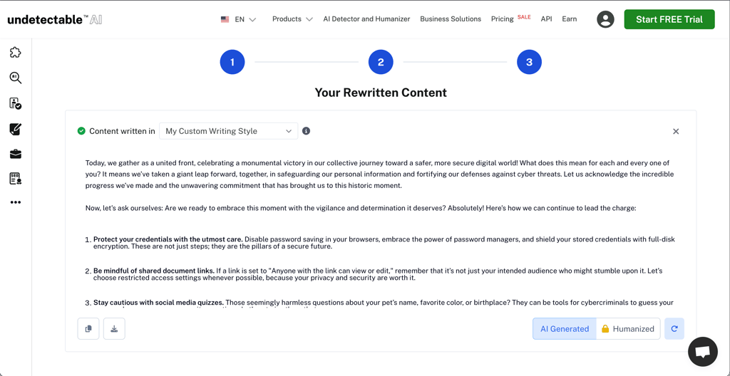 AI Writing Style Replicator