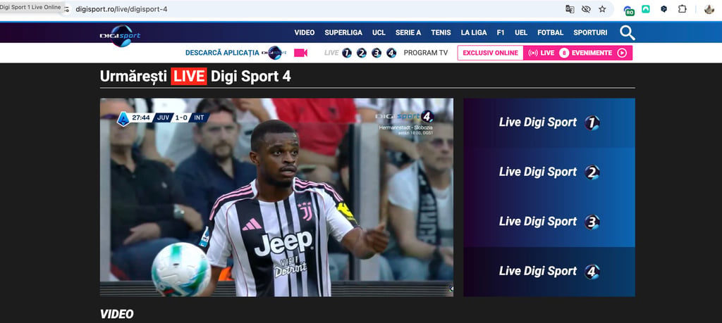 Digi Sport 4 unblocked football (Serie A)