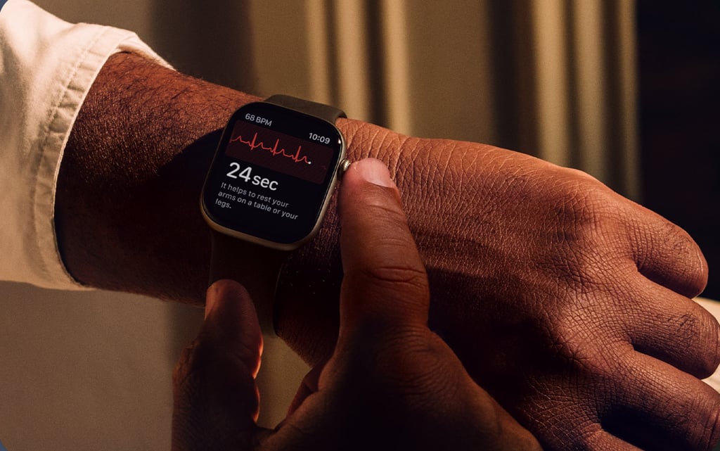 Apple Watch worn by a user