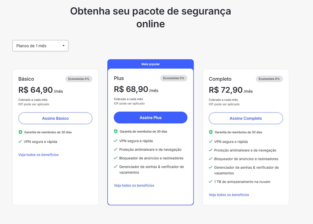 Assinatura mensal da NordVPN