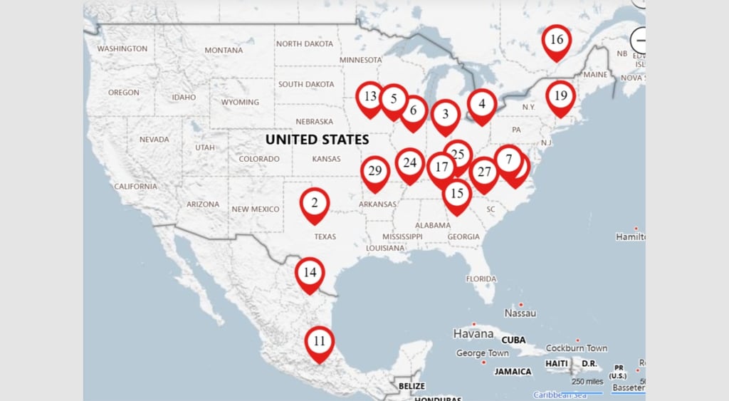Bridgestone manufacturing planys across North America