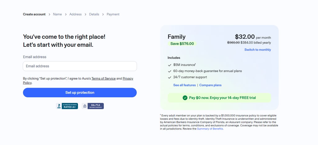 Complete secure checkout aura