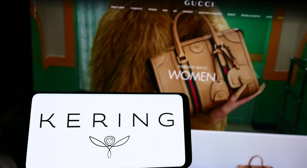 Kering logo with Gucci in background