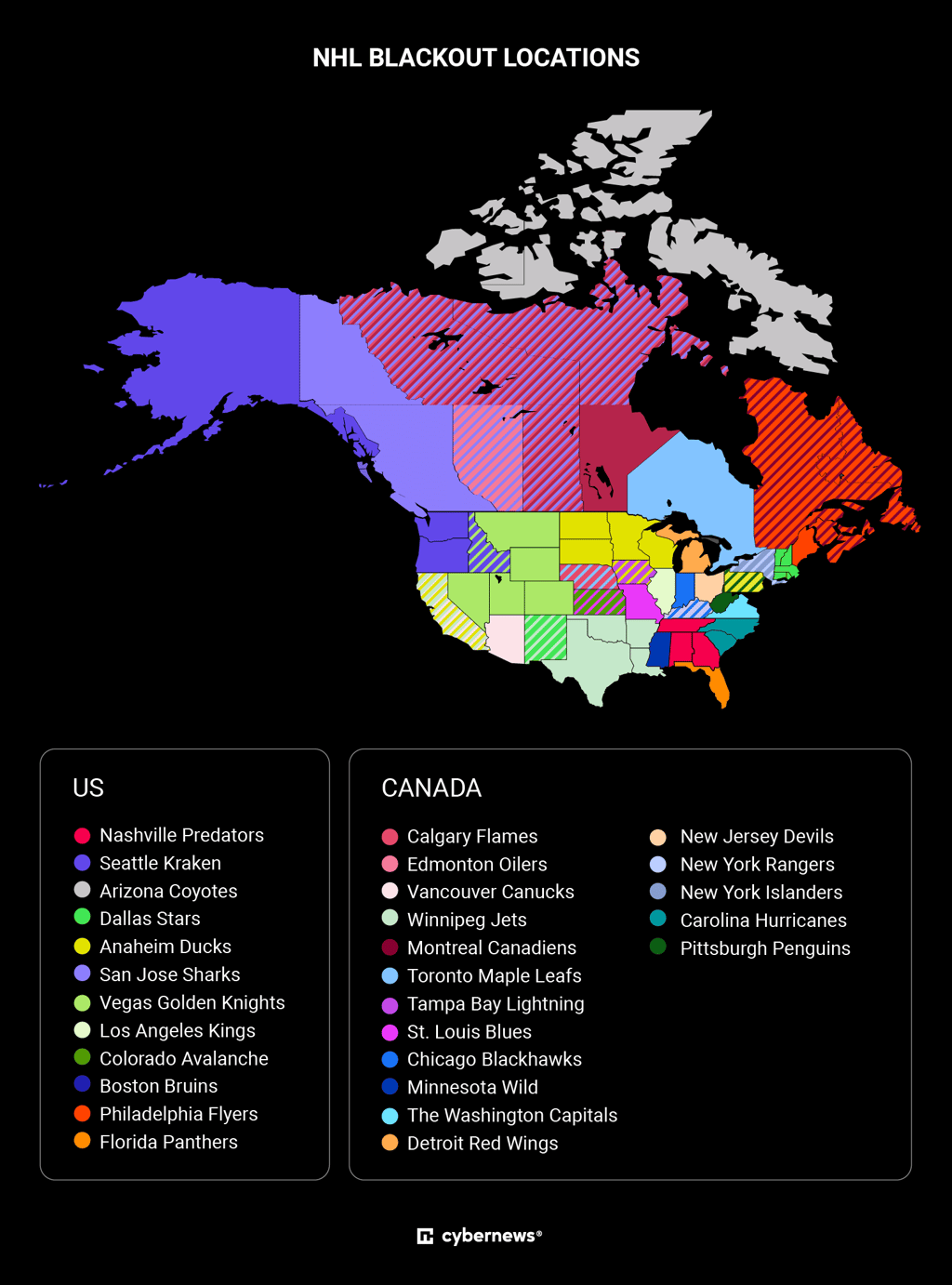 NHL blackout map 2025