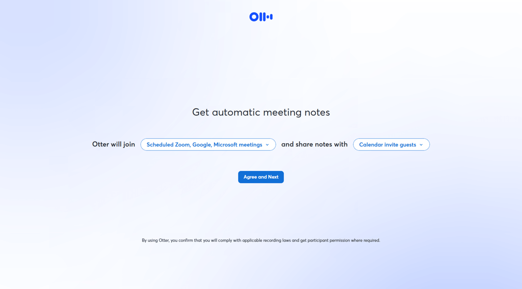 Otter configuration screen