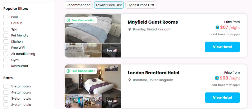 RatePunk Hotel price comparison