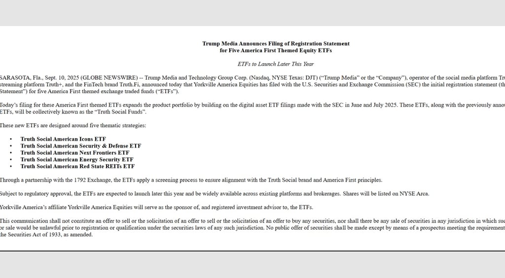 Trump Media American themed ETF - SEC filing