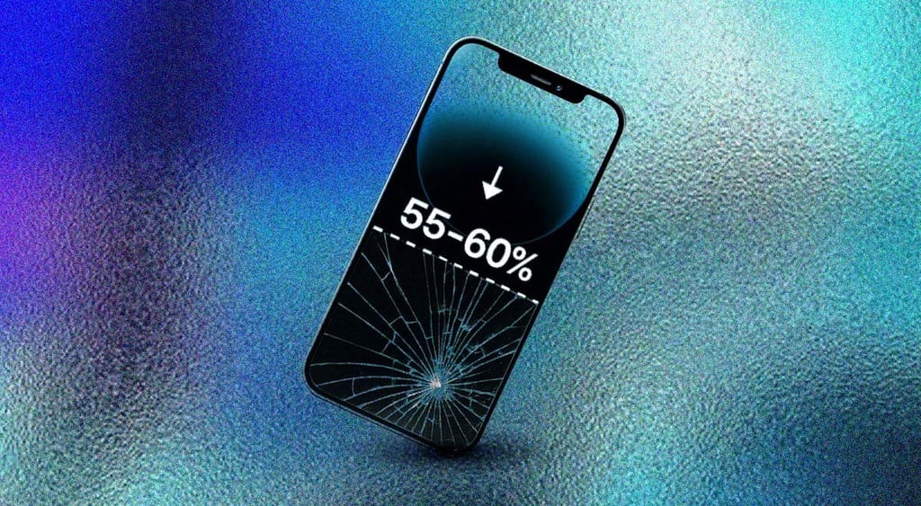i phone, half is broke, half is new