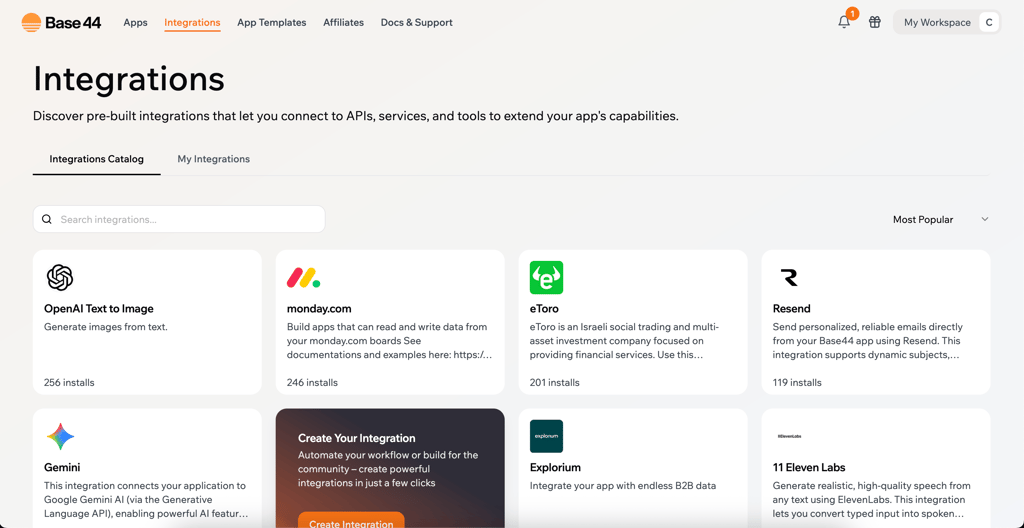 Base44 integrations