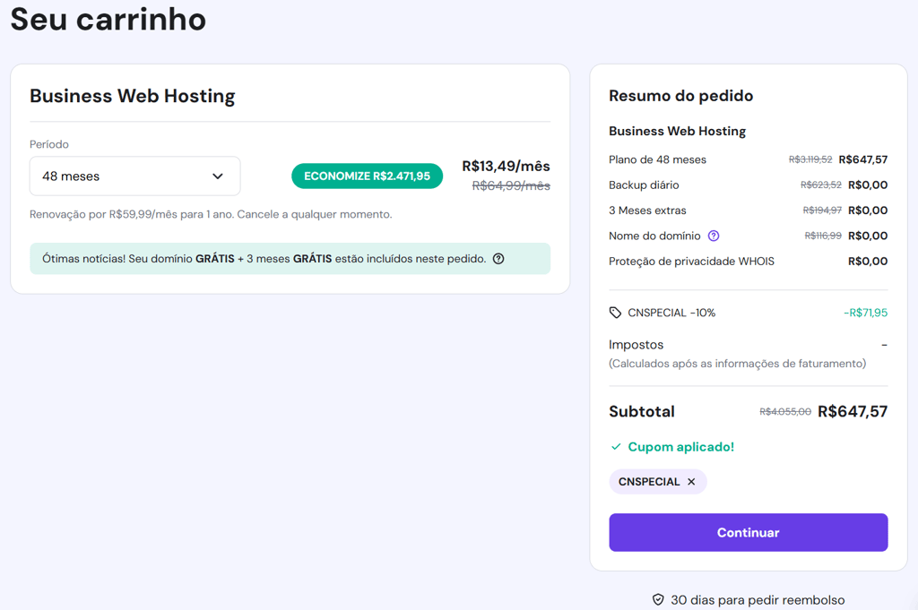 hostinger checkout
