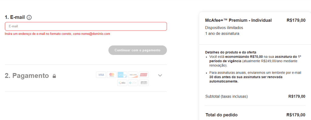 Mcafee checkout
