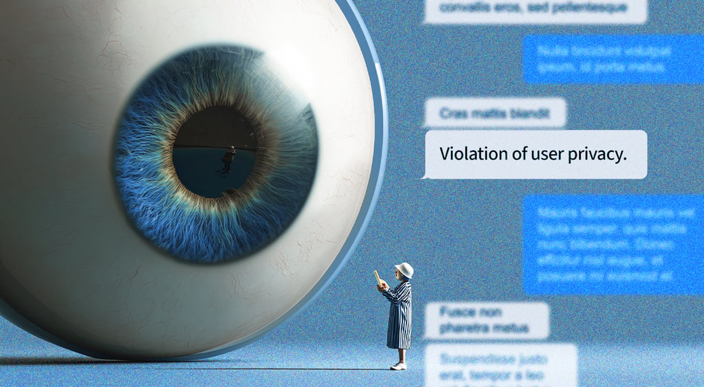 eye looking person chats user privacy violation