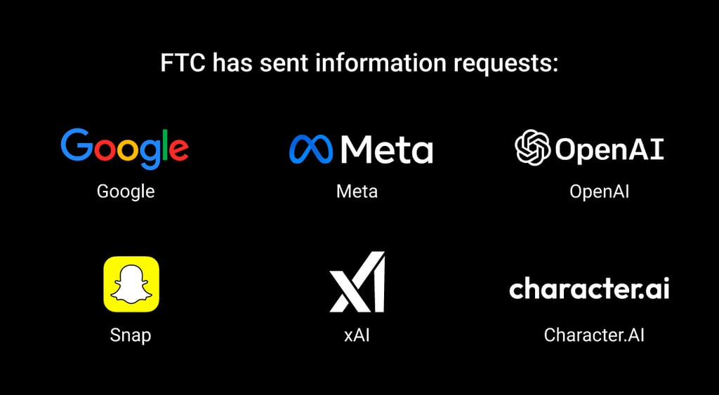 ftc information request meta xai openai snapchat character ai