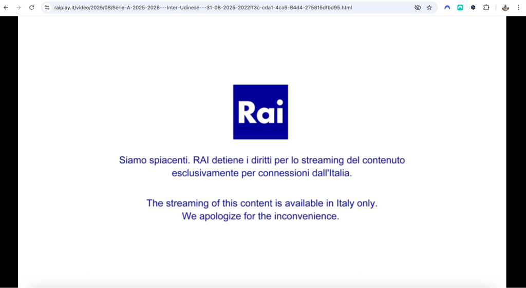 RaiPlay error