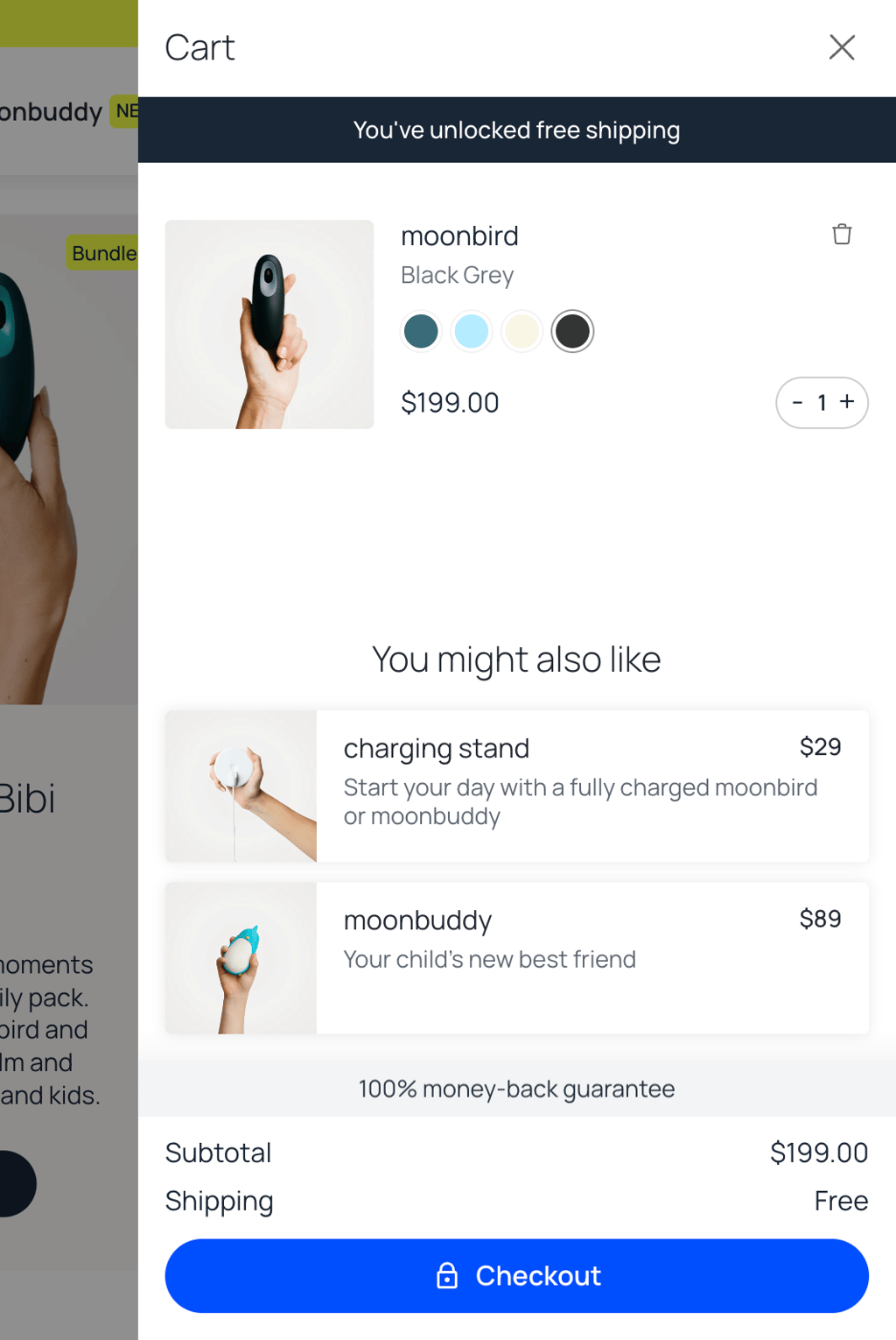 Moonbird add chosen products