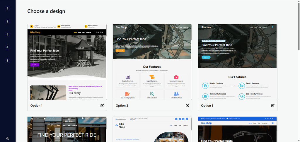 InMotion design generated options
