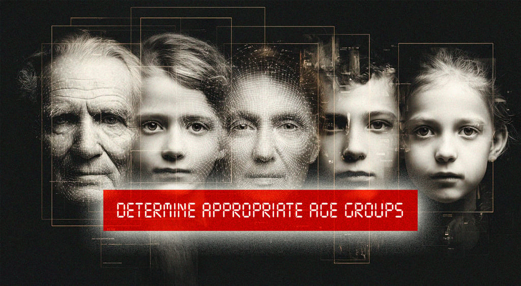 many face scanned different age old young middle age