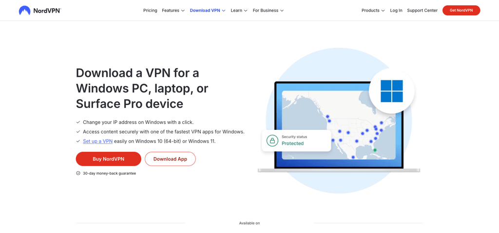 NordVPN download page