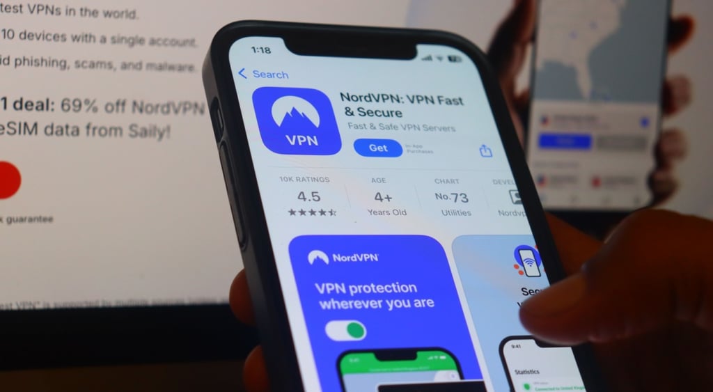 nordvpn mobile phone interface